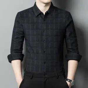 남친 캐주얼 가을 셔츠 긴팔 심플데일리룩 체크 폴라폴리스 봄가을 기모 OOTD1