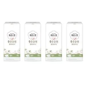 좋은느낌 순면 생리대 좋은순면 팬티라이너 일반 75매 X 4팩 편안한 부드러운 생리대