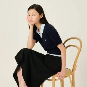 빈폴 레이디스 레이어드 티칼라 반소매 풀오버 - 네이비 BF5751C04R 국내매장판 1651488