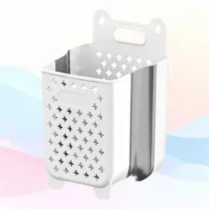 접이식 빨래 바구니 벽걸이 실리콘바스켓 화장실 방수