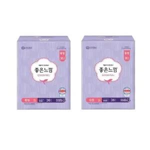 좋은느낌 생리대 오리지널 맥시슬림 중형 36매 X 2EA 편안한 부드러운 빠른 흡수력