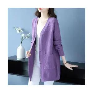 여자 롱 가디건 카디건 스웨터 봄가을 중장 통통 상의 위에 슬림핏 BE3