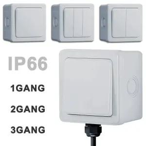 스위치릴레이 IP66 방수 야외 벽 스위치 123 갱 비바람에 견디는 푸시 버튼 16A ON OFF 가정 정원용