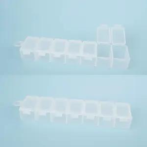 투명 일주일 알약케이스 7칸 휴대용 약통 보관함 소분 용기 5개입