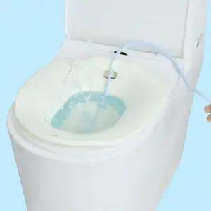 가정용 버블식 좌욕대야 스카이블루 접이식 변기 거치형 임산부 치질 관리 펌프