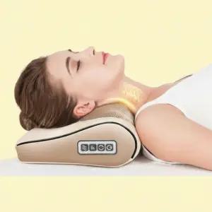 목 어깨 마사지기 온열 안마기 무릎 허리 등 팔 전신 메모리폼 3D 롤러 전동 베개 진동