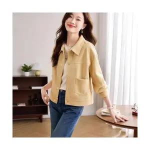 여친 가을 캐주얼 고급세련핏 맨투맨 솔리드 쇼트 카디건 자켓 상의 인기3