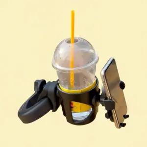 유모차 컵홀더 휴대폰 거치대 2in1 젖병 물통 자전거 휠체어 웨건 스마트폰 홀더