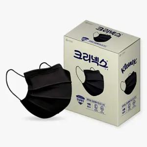 유한킴벌리 크리넥스 안심케어 MB필터 덴탈 마스크 대형 블랙 국산 80매 스타일 아님