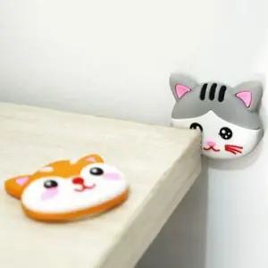 프라픽  귀여운 벽 파손 방지 충격 흡수 실리콘 쿠션 4P 세트 도어 가드 도어문콕 모서리 보호