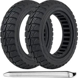 TOCBEUU 9.5x2.5-6.1 전기 스쿠터용 솔리드 타이어 오프로드 교체 휠 튜브리스 고무 NIU KQi3