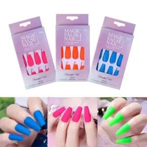 네일아트 간편 부착 형광 네일팁 24p 세트 18종