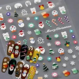 네일아트 크리스마스 귀여운 케릭터 엠보 스티커 20종
