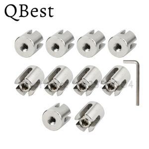 10PCS 316 스테인레스 스틸 케이블 난간 크로스 클램프 2-6mm 와이어 로프 클립 벽 격자에 맞는