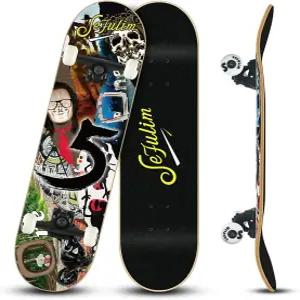 세플림 31 x 8 인치 완전 스케이트보드 7 레이어 캐나다 메이플 더블 킥 덱 오목 크루저 트릭 남자 청소년