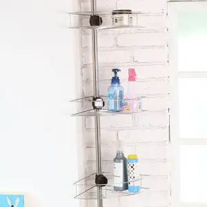 L95 클램프고정코너선반 3단 선반 코너선반 욕실 화장