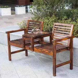 2인용 테라스 의자 정원용 야외 카본화 일본 스타일 펜션 체어 등받이