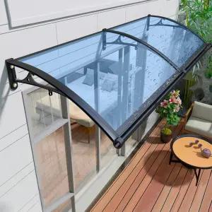 창문 외부용 차양 - 현관문 알루미늄 브래킷 24x64인치 현관문/창문 돌출 현관/파티오/데크/셀라 UV/비/눈