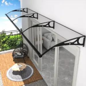 문 입구용 차양 창문 외부 현관 파티오 데크용 폴리카보네이트 보드 알루미늄 브래킷이 있는 빛 비