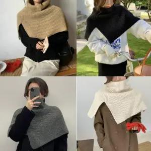 겨울 패션 니트 포근한 목폴라 어깨 숄 터틀넥 넥워머 WFFR1H3
