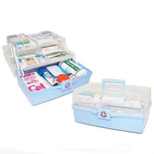 스마트 구급함 1호 340x210xH160mm 휴대용장바구니 손수건 약보관함 약통 판촉물 볼펜 응급