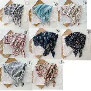 워싱코튼 아사면 쁘띠 스카프 빈티지손수건 55cm 8종 WFFQDTI