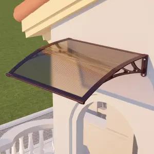 문 입구용 차양 파티오용 32x40인치 내구성이 뛰어난 폴리카보네이트 창문 집 현관 파티오 데크용 자외선