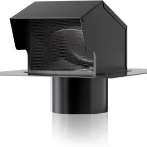 루프 통풍구 캡 - 혼앤관 4인치 아연 도금 강철 욕실 4개 배기 댐퍼 검은색 포함