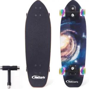 초보자를 위한 Nattork Complete Kid 스케이트보드 29인치 x 9인치 청소년 크루저 더블 킥 덱 오목한 소녀
