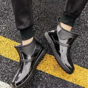 유광 네이비 남성 레인부츠 숏 캐주얼 블랙 WFFPMUI