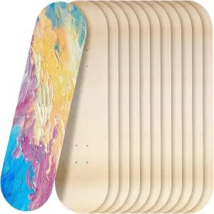 대체 아트 페인팅 홈 데코를 위한 뮤크 12팩 블랭크 스케이트보드 데크 벌크 7.9 x 31인치 내추럴 7겹 나무