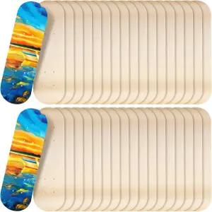 뮤크 블랭크 스케이트보드 나무 데크 벌크 초보자용 미니 메이플 17 x 5 인치 7 플라이 더블 테일 스케이트