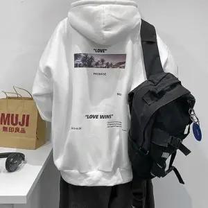 [ERA][ERA] 남자 투톤 릴랙스핏 캐주얼 프린트 기모안감후드티셔츠 (41306234)