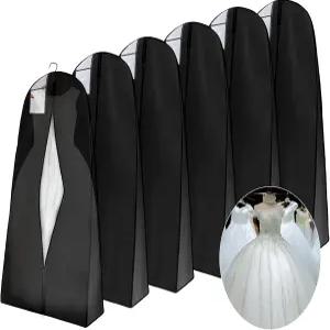 윈디윈 6팩 웨딩드레스 의류 가방 71인치 드레스백 9인치 여행용 걸이용 (블랙)