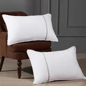 MUFOW 침대 베개 표준 사이즈 세트 2개 수면용 견고한 호텔 측면 및 허리 수면자를 위한 쿨링 다운