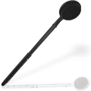 OZNER 24인치 실리콘 백 스크러버 샤워 - 양면 칫솔모가 있는 확장 가능한 롱 핸들 브러시 민감한 피부를