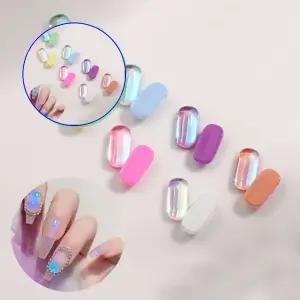 쌍문상회 네일아트 마카롱 컬러 유리알 얼음 스톤 5개입 16종