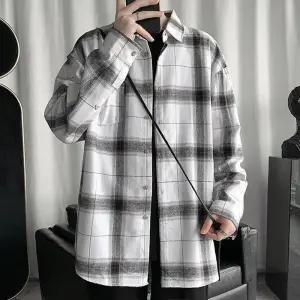 [ERA][ERA] 젠틀맨 셔츠 배색컬러 심플 체크패턴 데일리남자 풀슬리브 남방 INSUM21N (41306307)