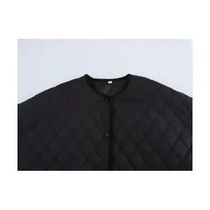 여친 롱 클래식 러블리 코트 라운드 아가일 프렌치 체크 자켓 보온 다운 패딩다운 점퍼 다올1