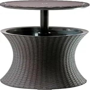 7.5갤런 맥주와 와인 쿨러가 있는 케터 퍼시픽 쿨 바 야외 파티오 가구 및 온수 욕조 사이드 테이블