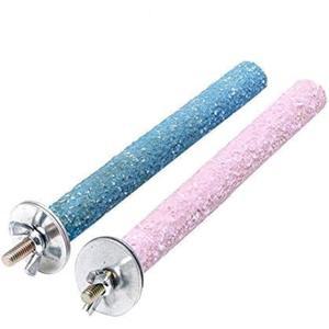 2개의 새 농어 스탠드, 새장 액세서리, 스탠드 랜덤 색상, 나무 앵무새 갈기 발톱 스틱, 농어, 잉꼬용 케이지, 스탠딩 도구