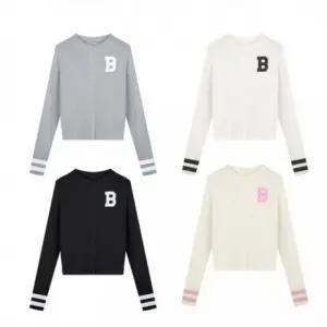 패션스타일 가디건 라운드 단추 슬림핏 봄 여성 로고 가을