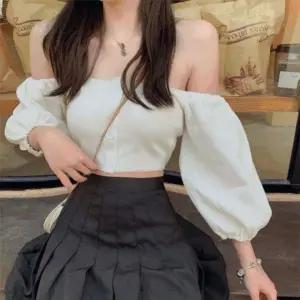 패션스타일 모모 가디건 퍼프 니트