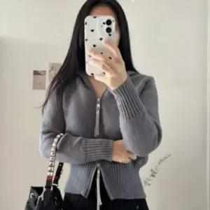 패션스타일 클래식 가디건 크롭 니트 집업 여성