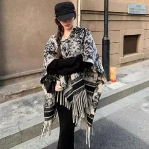 패션스타일 숄 겨울 망토 목도리 토시 머플러 사무실 목 가디건 여성