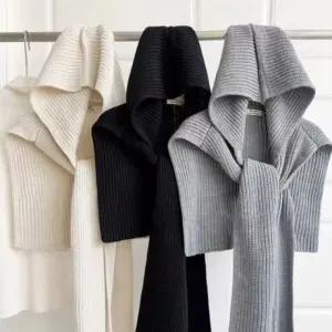 패션스타일 요기네 스카프 케이프 여성 숄 겨울 후드 머플러 니트 가디건