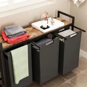 이동식 이동식빨래바구니 3단 다용도 선반 세탁물