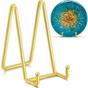 IPAME 6인치 금속 사각 와이어 플레이트 스탠드는 디스플레이용 - 골드 2팩 홀더 스탠드 + 책, 장식용 플라크, 사진, 플래터용 액자 이젤