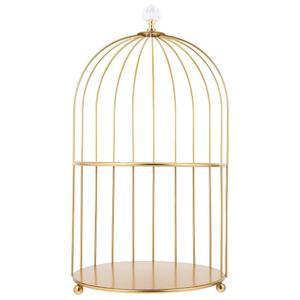 카빌록 버드케이지 컵케이크 스탠드 골드 메탈 버드 케이지 케이크 홀더 결혼식, 파티, 생일, 샤워 축하, 홈 데코레이션(2단)용 디저트 진열대