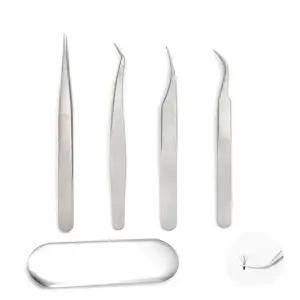 네일아트 스테인레스 전문가용 고급정밀 핀셋 4종세트